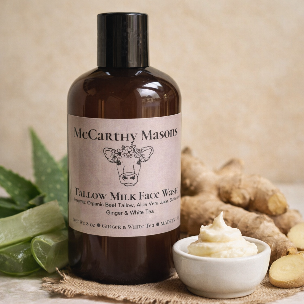 BuT-Her-Face Tallow Milk Face Cleanser – Ginger & White Tea Gentle Facial Cleanser