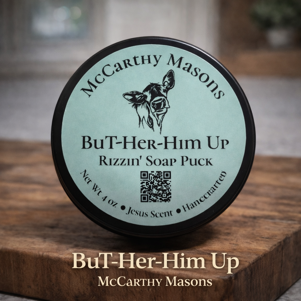 BuT-Her-Him Up Rizzin’ Tallow Soap Puck – Natural Body Soap for Men